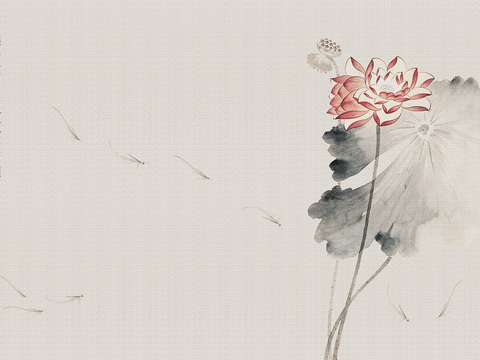 中式新中式花鸟植物壁纸壁画