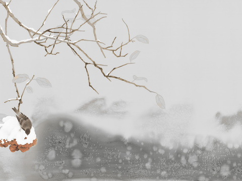  中式新中式花鸟植物壁纸壁画 