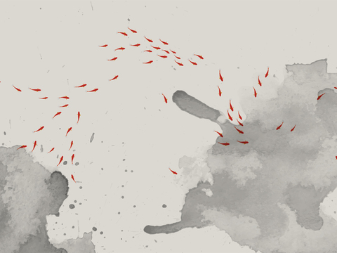 中式新中式高清壁纸壁画装饰画水墨画