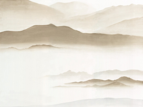 中式山水水墨画壁纸壁画装饰画