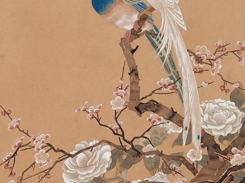  中式新中式花鸟壁纸壁画装饰画 