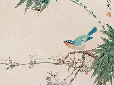  中式新中式花鸟壁纸壁画装饰画 