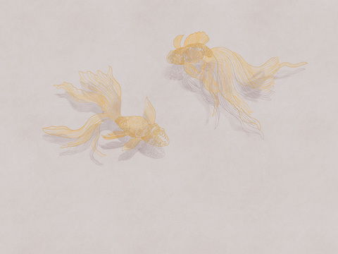 中式新中式金鱼锦鲤壁纸壁画装饰画