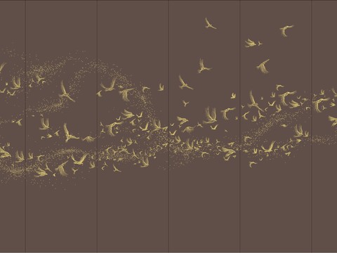  中式新中式花鸟植物壁纸壁画 