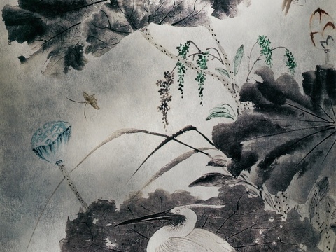 中式新中式花鸟植物壁纸壁画