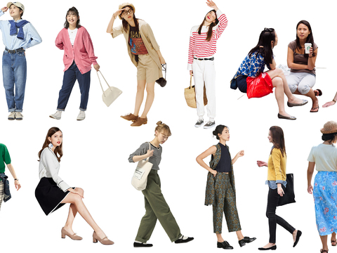  休闲行走站立人物 