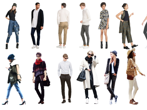  休闲行走站立人物 