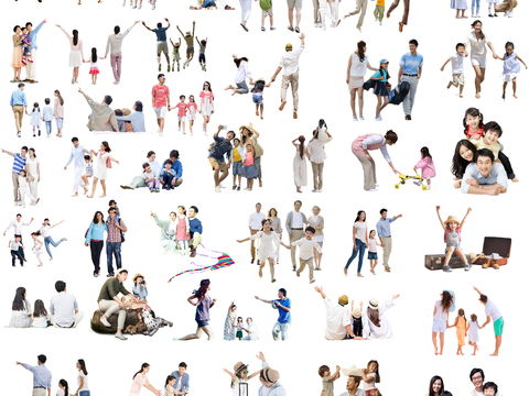  休闲行走站立人物 