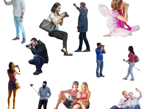  拍照打卡摄影人物 