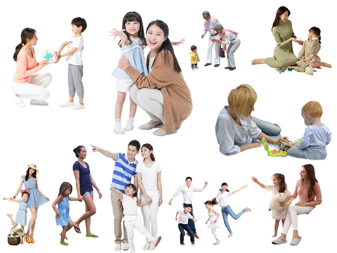  休闲行走站立人物 