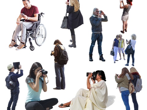  拍照打卡摄影人物 