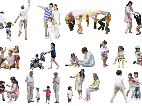  休闲行走站立人物 