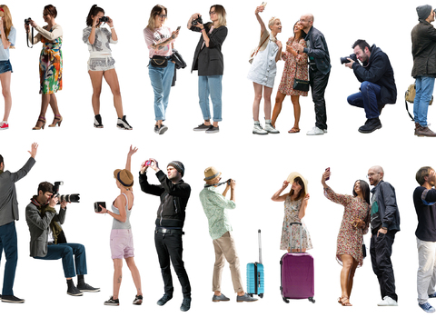  拍照打卡摄影人物 