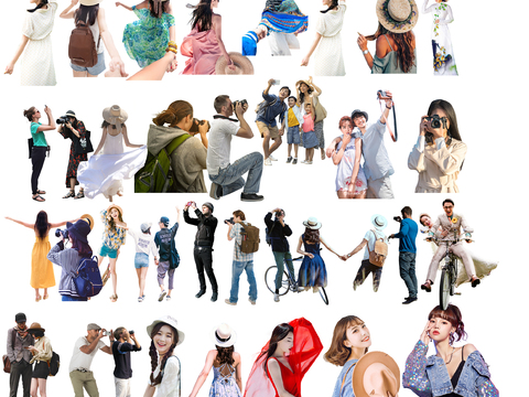  拍照打卡摄影人物 