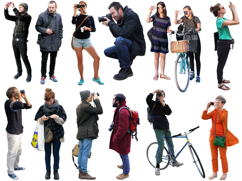  拍照打卡摄影人物 