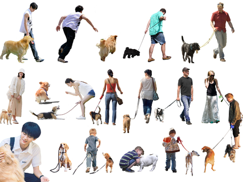  休闲行走站立人物 