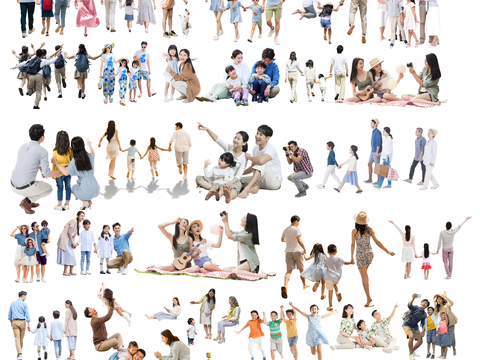  休闲行走站立人物 