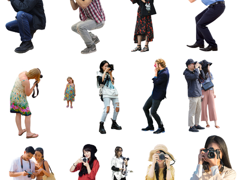  拍照打卡摄影人物 