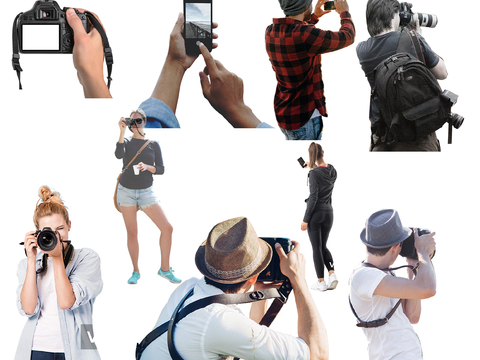  拍照打卡摄影人物 