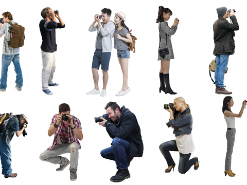  拍照打卡摄影人物 