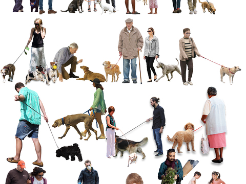  休闲行走站立人物 