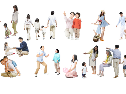  休闲行走站立人物 