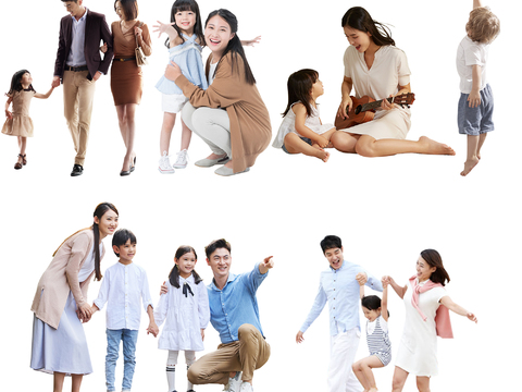  休闲行走站立人物 