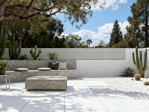 现代奶油风一楼庭院外景