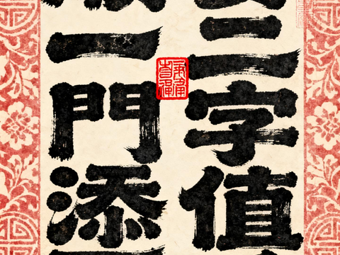  新中式水墨对联书法字画 