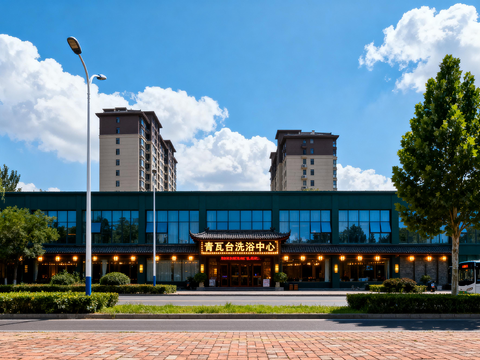  现代城区街景 日景 店面房 