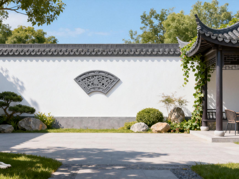 新中式别墅庭院外景