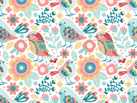 现代植物印花壁纸