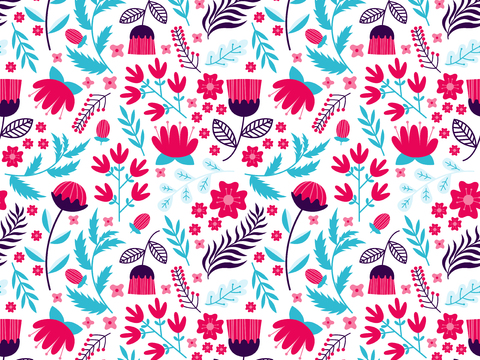 现代植物印花壁纸