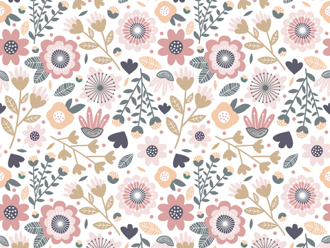 现代植物印花壁纸