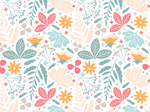 现代植物印花壁纸