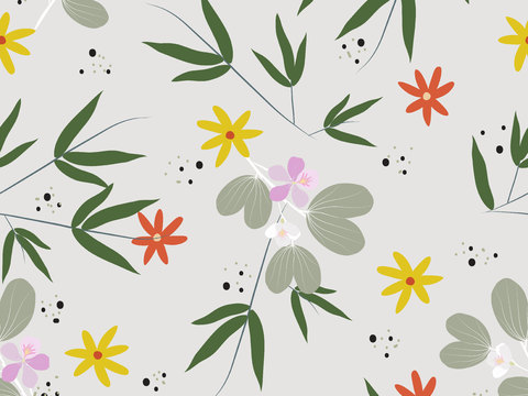 现代植物印花壁纸