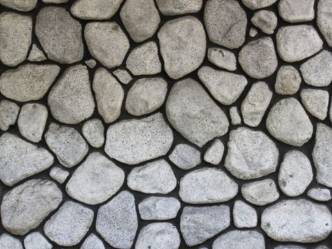 石头墙，砂砾石墙，石头路