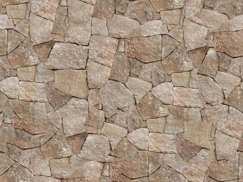  无缝黄灰色毛石墙面 