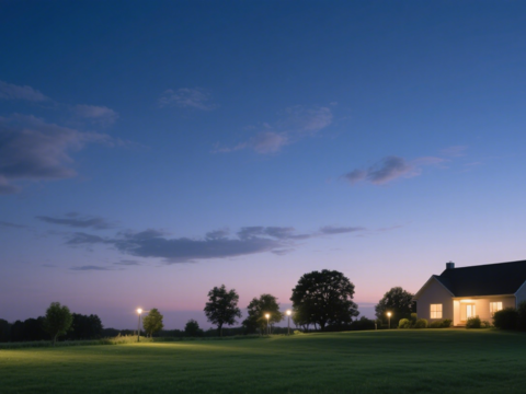草地夜景 外景天空