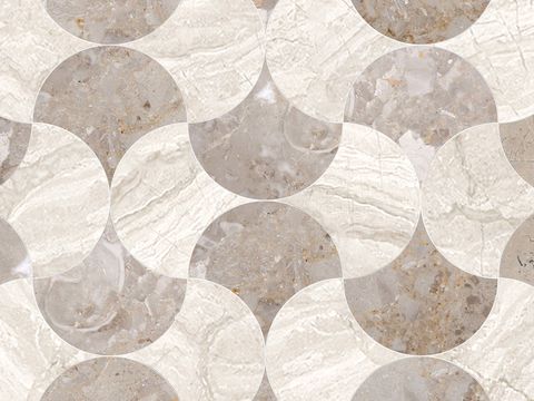 马赛克_地砖_拼花大理石_咖色弧形_卫生间砖