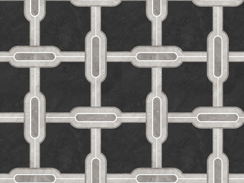 意式黑白大理石_石材拼花