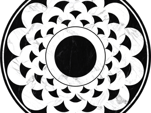 意式轻奢石材拼花_地面石材拼花_圆形拼花