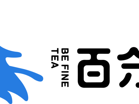 百分茶，奶茶店logo