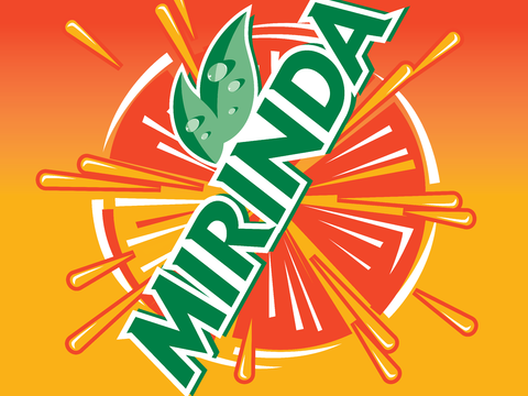 美年达，饮料饮品logo