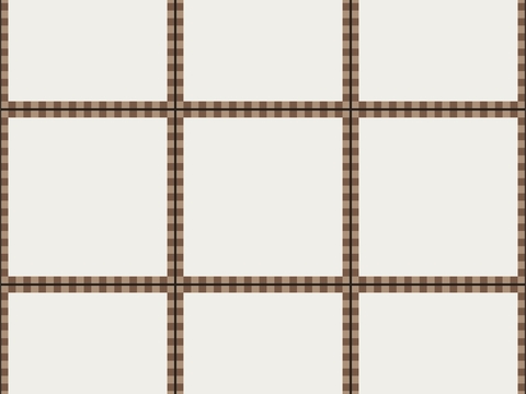  无缝中古花砖_咖色细边花砖 