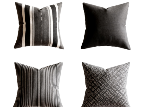 诧寂风抱枕 禅意抱黑白灰抱枕 黑白条纹抱枕 黑白几何图案抱枕