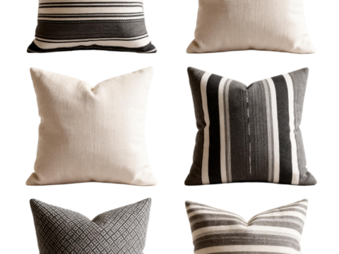  诧寂风抱枕 禅意抱黑白灰抱枕 黑白条纹抱枕 黑白几何图案抱枕 