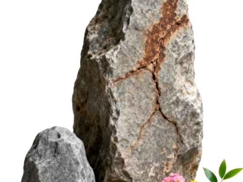  免抠植物花草 自然石景植物组合 苔藓 