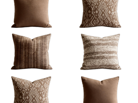  诧寂风抱枕 禅意抱枕 中式抱枕 素雅抱枕 棕色涂鸦抱枕 