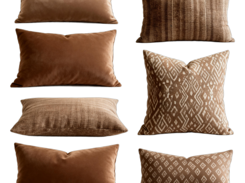  诧寂风抱枕 禅意抱枕 中式抱枕 素雅抱枕 棕色涂鸦抱枕 